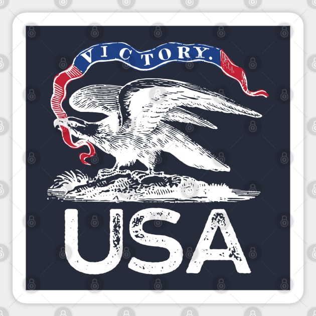 Victory American Bald Eagle Patriotic USA Sticker by August Design